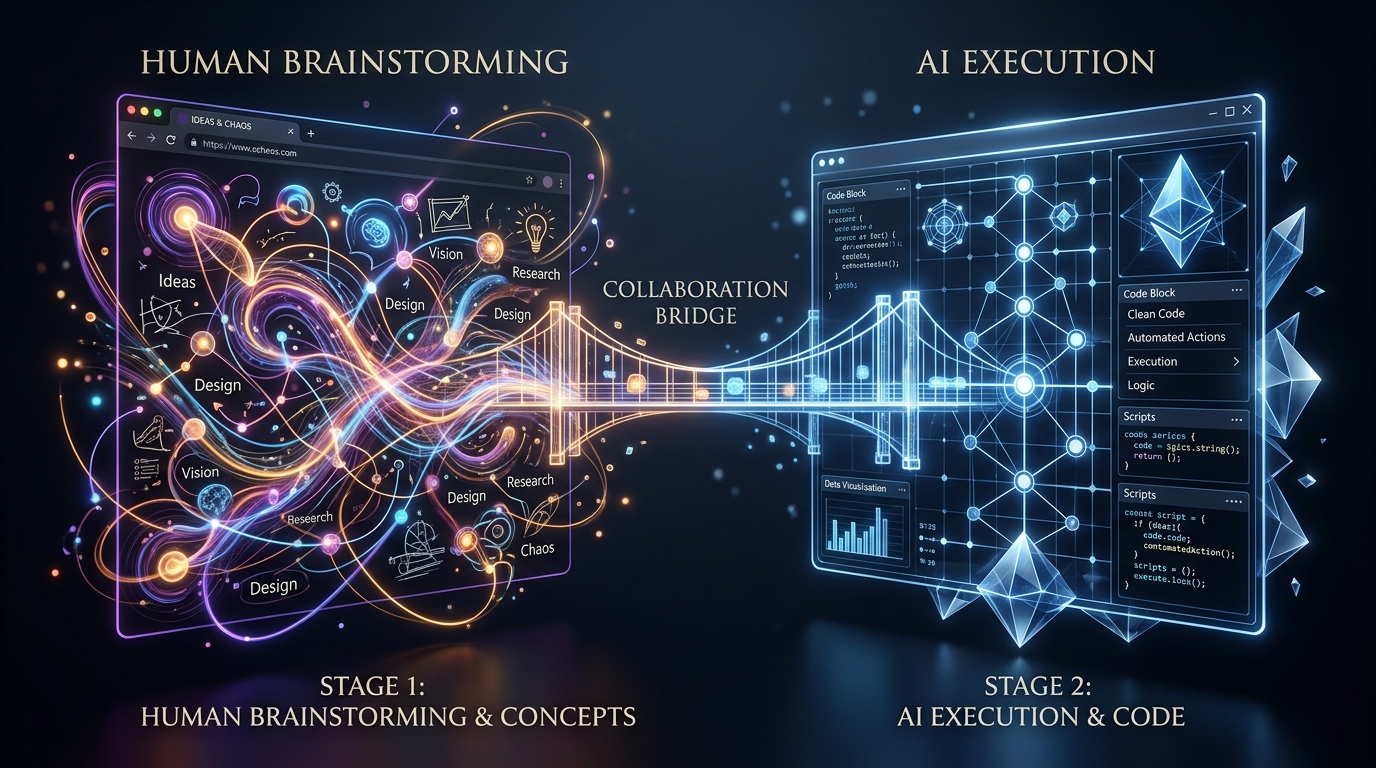 Stage 1 Human Brainstorming and Stage 2 AI Execution Bridge