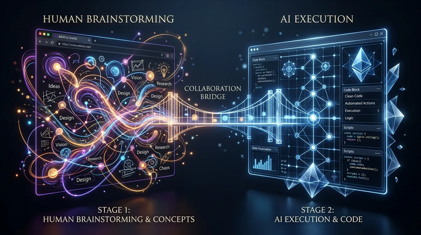 Stage 1 Human Brainstorming and Stage 2 AI Execution Bridge
