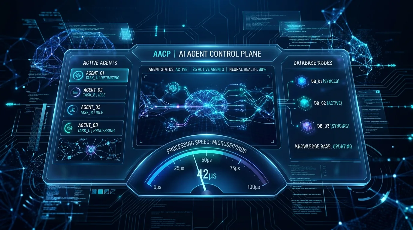 Agentic Control Plane (AACP) AI 代理神經控制平面概念圖
